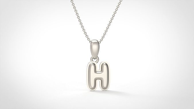 Model 552 Camber Initial H Letter Pendant 3D print model