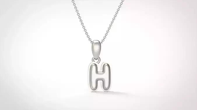 Model 552 Camber Initial H Letter Pendant 3D print model
