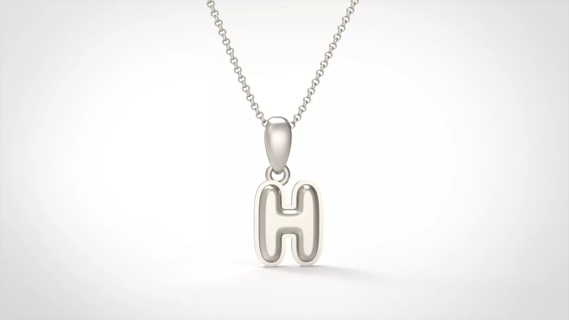Model 552 Camber Initial H Letter Pendant 3D print model_0