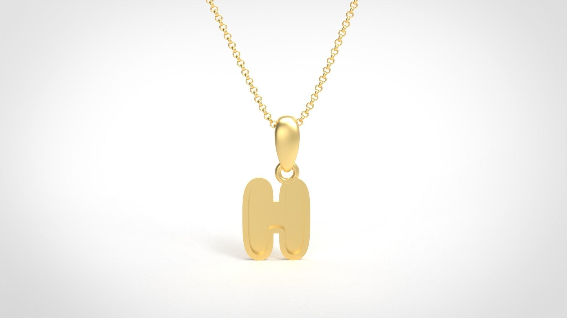 Model 552 Camber Initial H Letter Pendant 3D print model_4