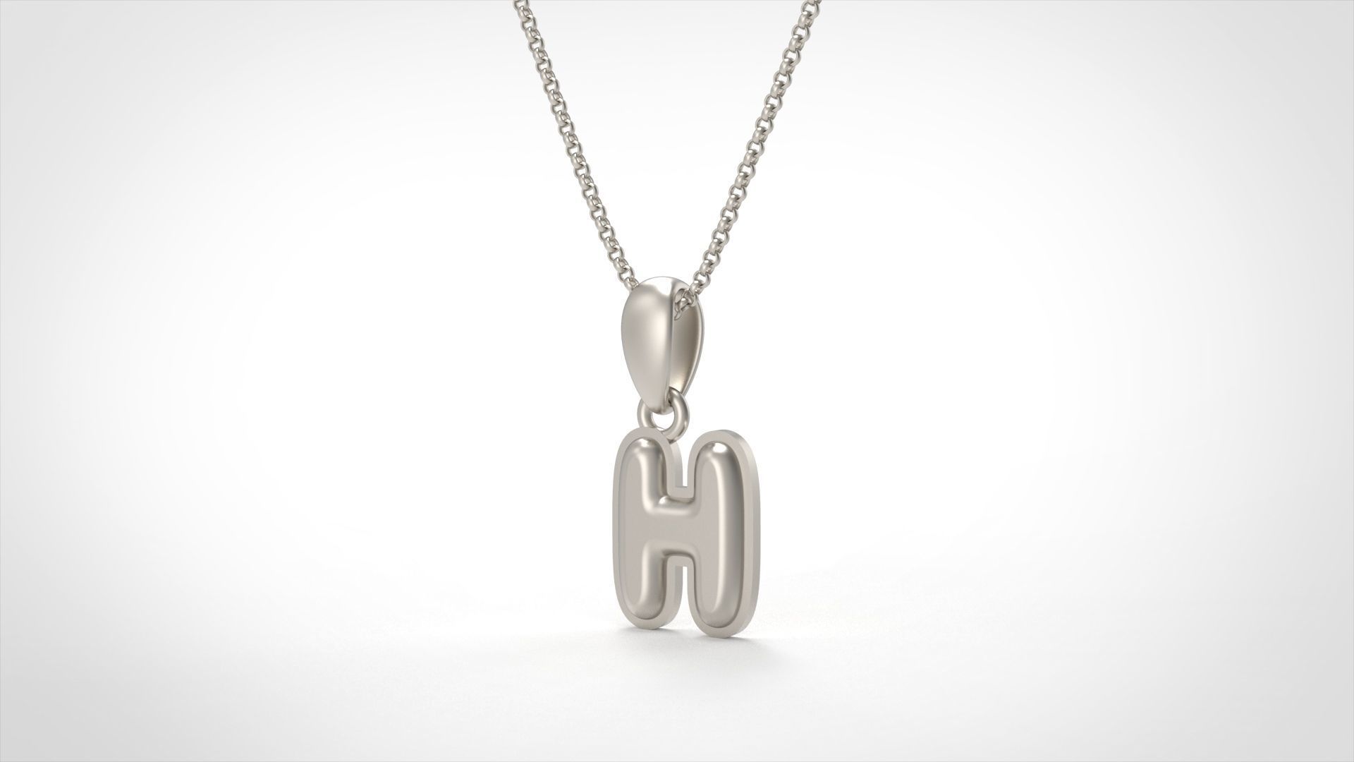 Model 552 Camber Initial H Letter Pendant 3D print model_5