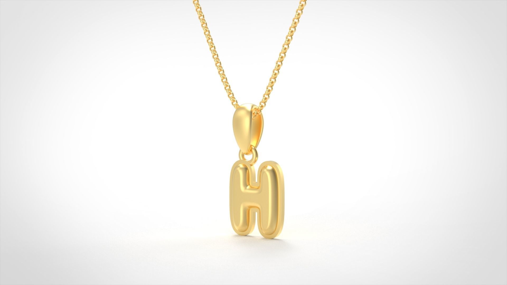 Model 552 Camber Initial H Letter Pendant 3D print model_2