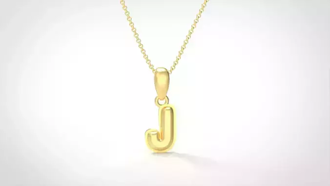 Model 554 Camber Initial J Letter Pendant 3D print model