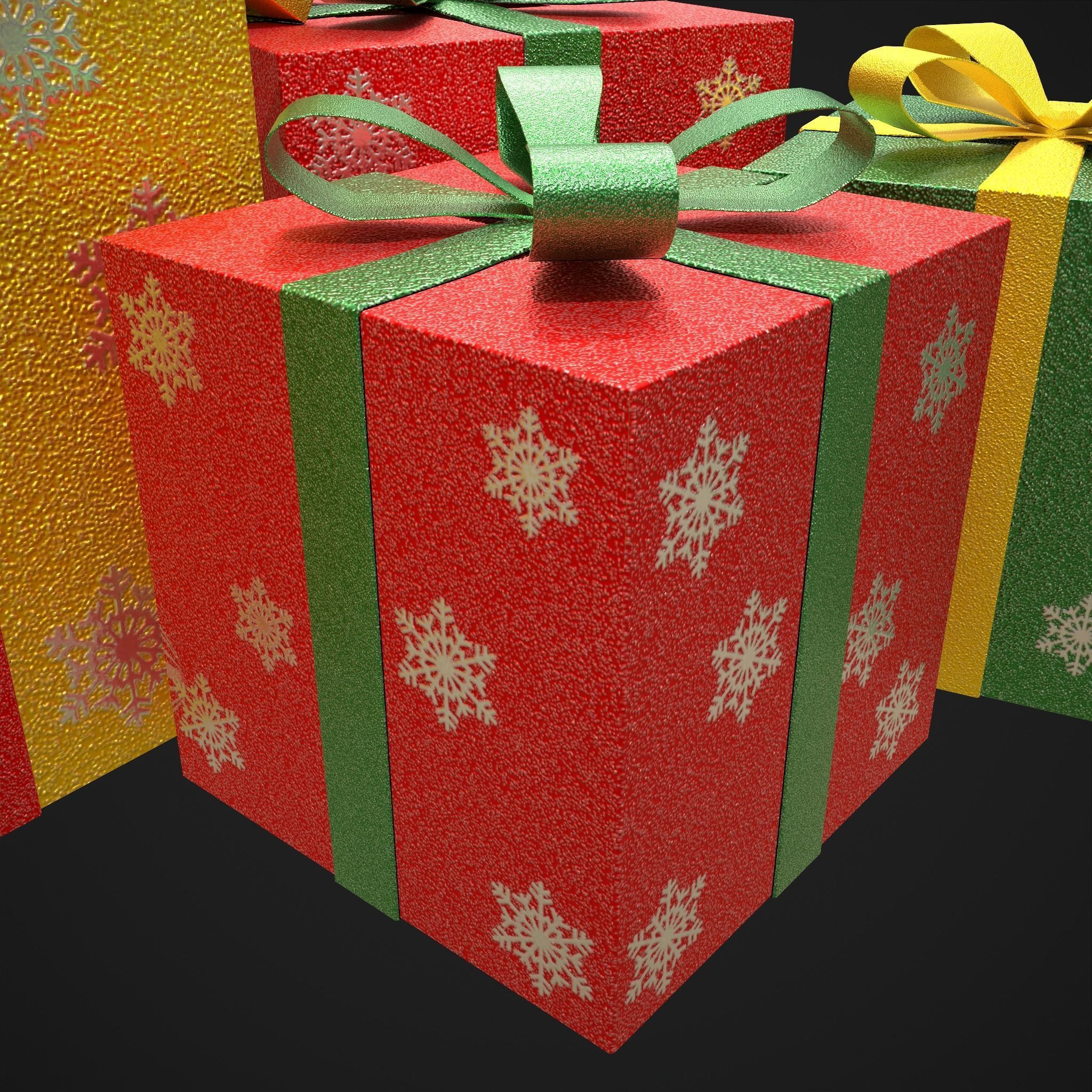 Sparkly Christmas Presents   Low-poly 3D model_9