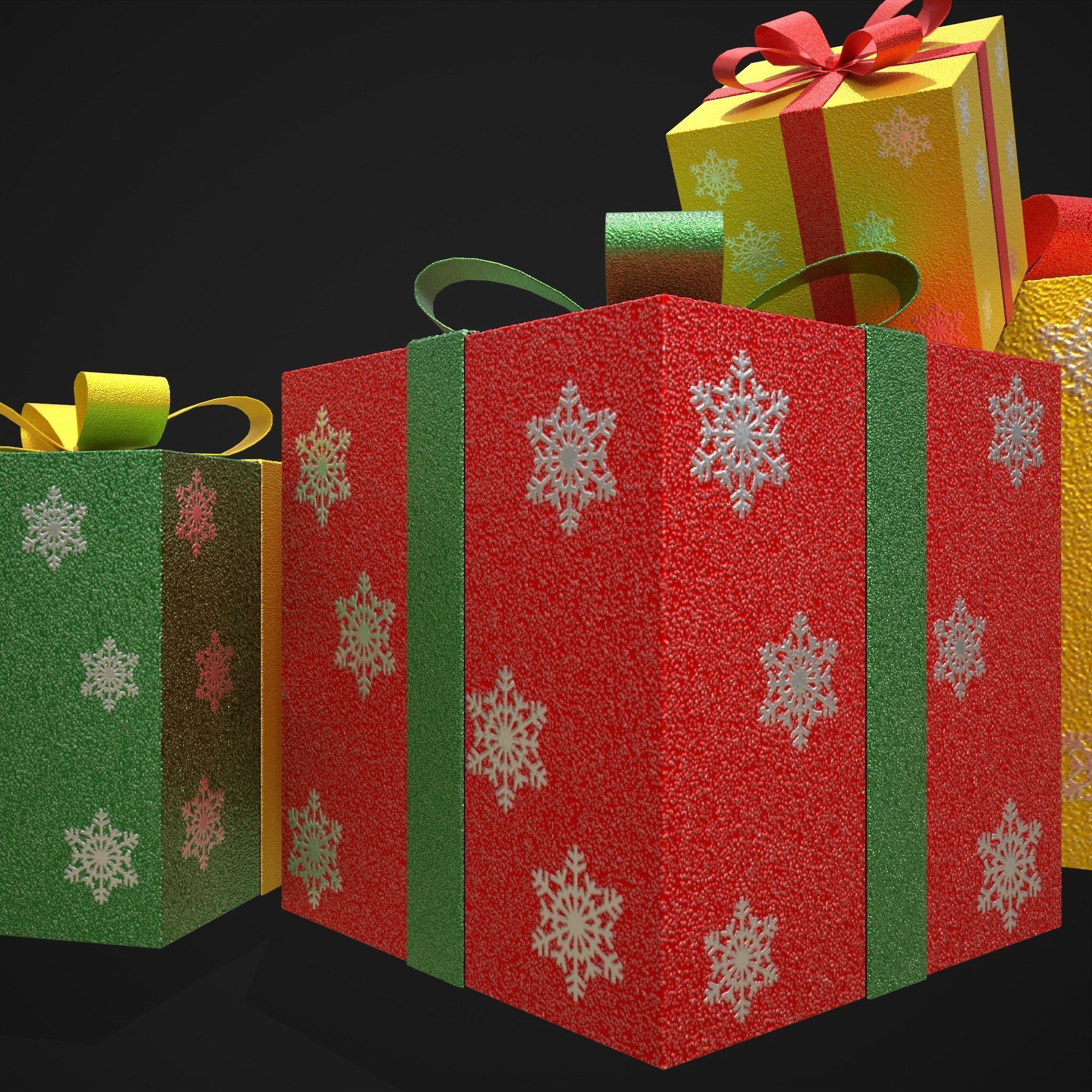 Sparkly Christmas Presents   Low-poly 3D model_17