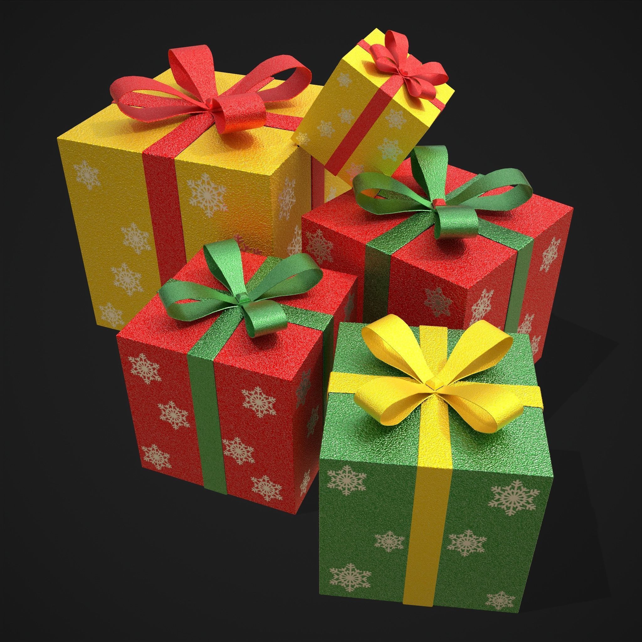 Sparkly Christmas Presents   Low-poly 3D model_19