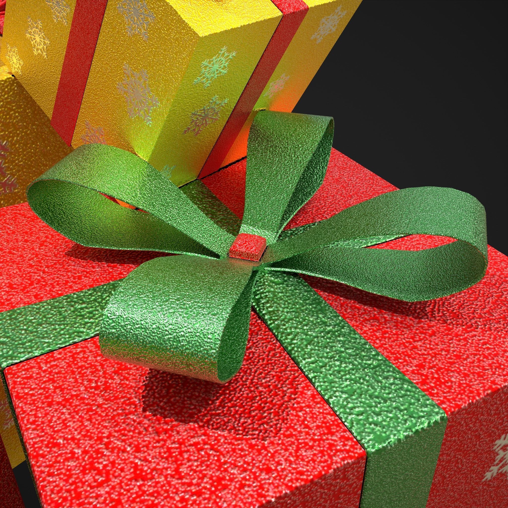 Sparkly Christmas Presents   Low-poly 3D model_13