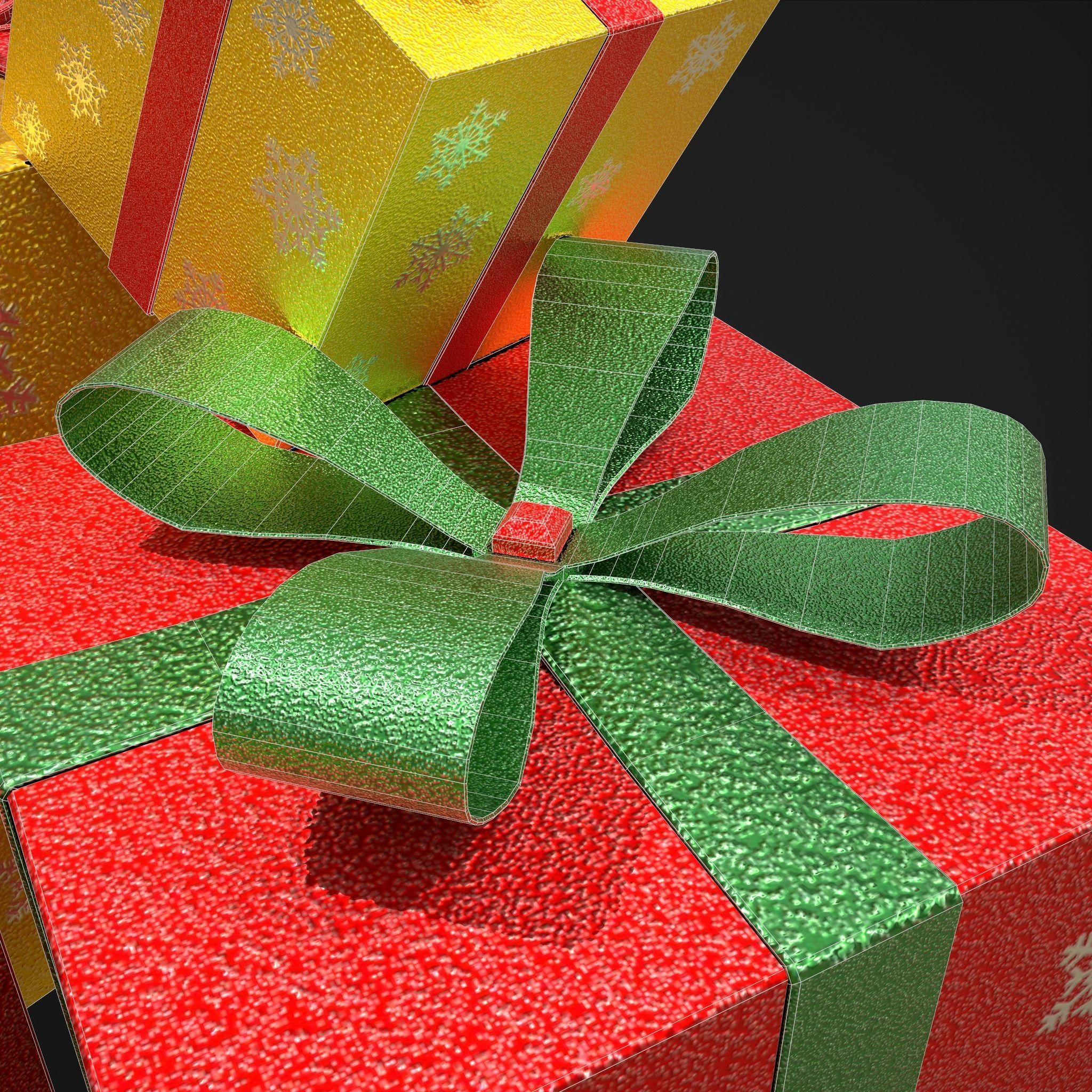 Sparkly Christmas Presents   Low-poly 3D model_14