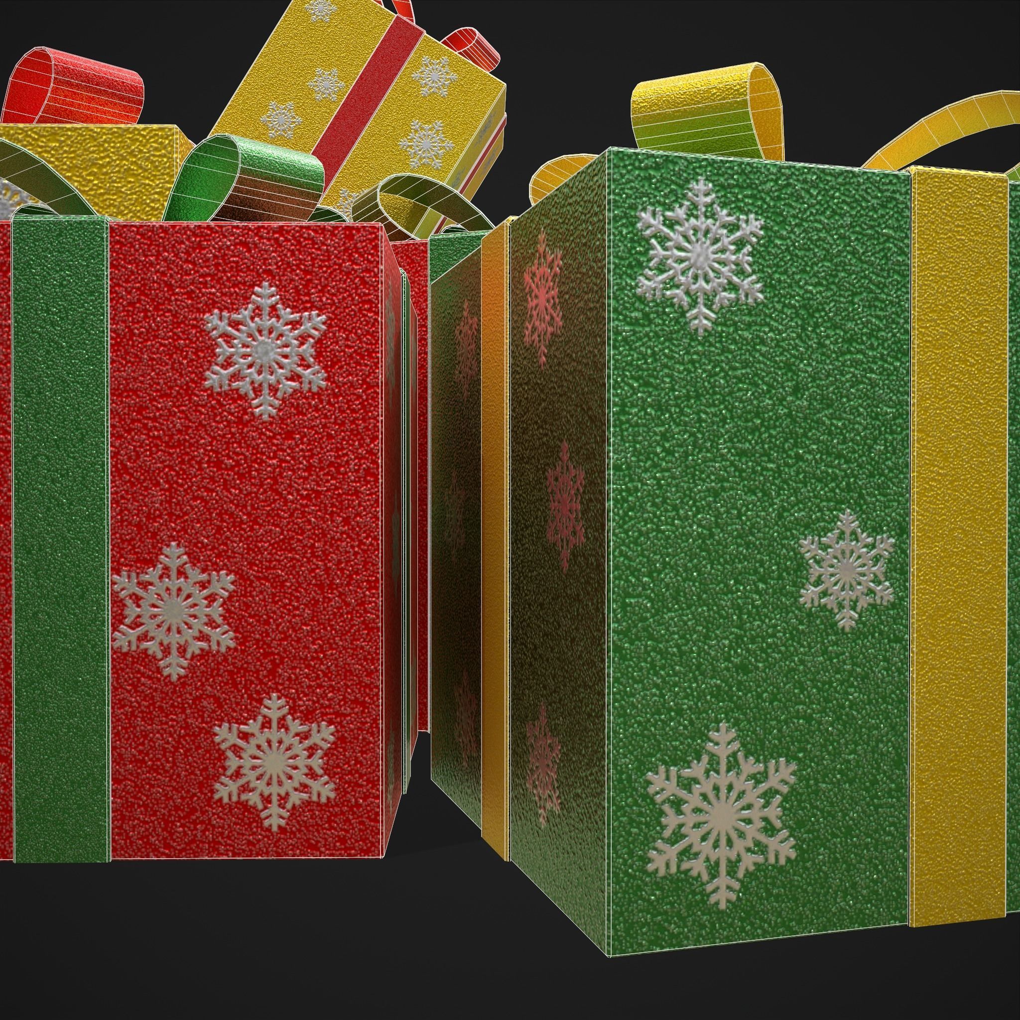 Sparkly Christmas Presents   Low-poly 3D model_16