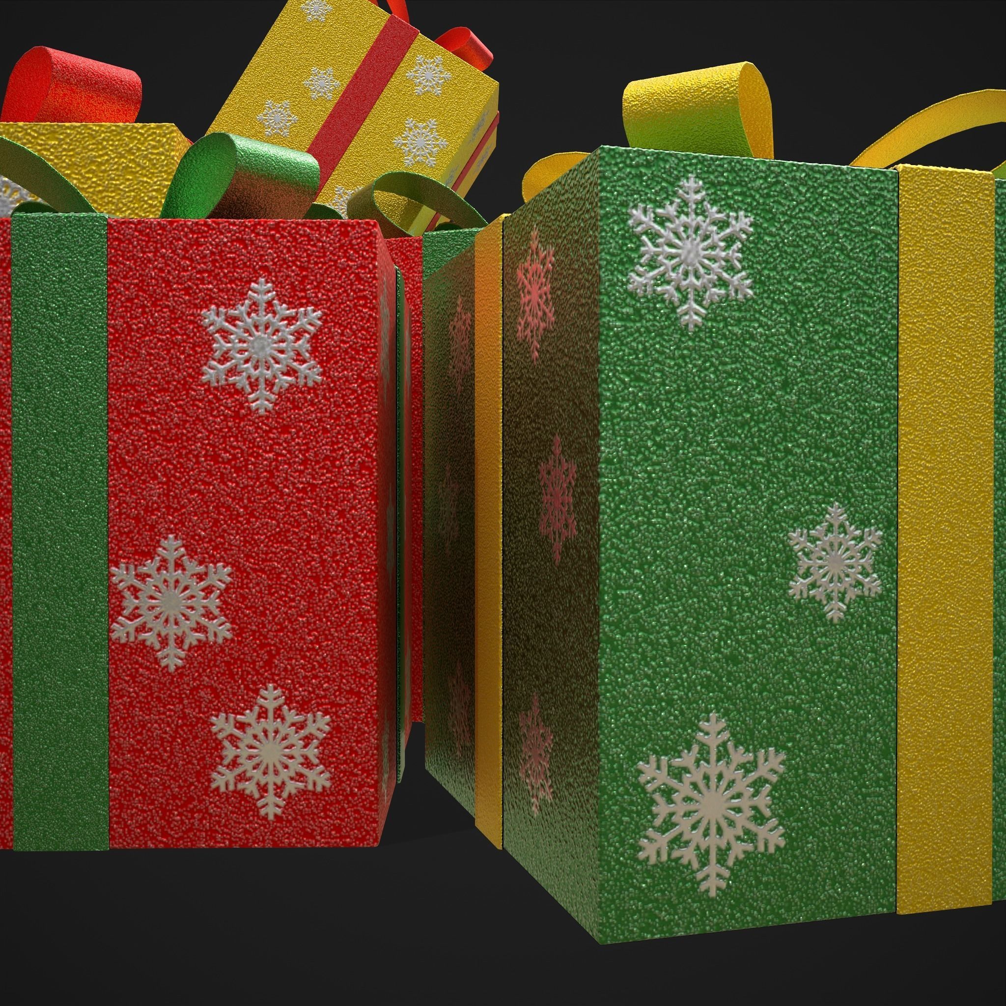 Sparkly Christmas Presents   Low-poly 3D model_15