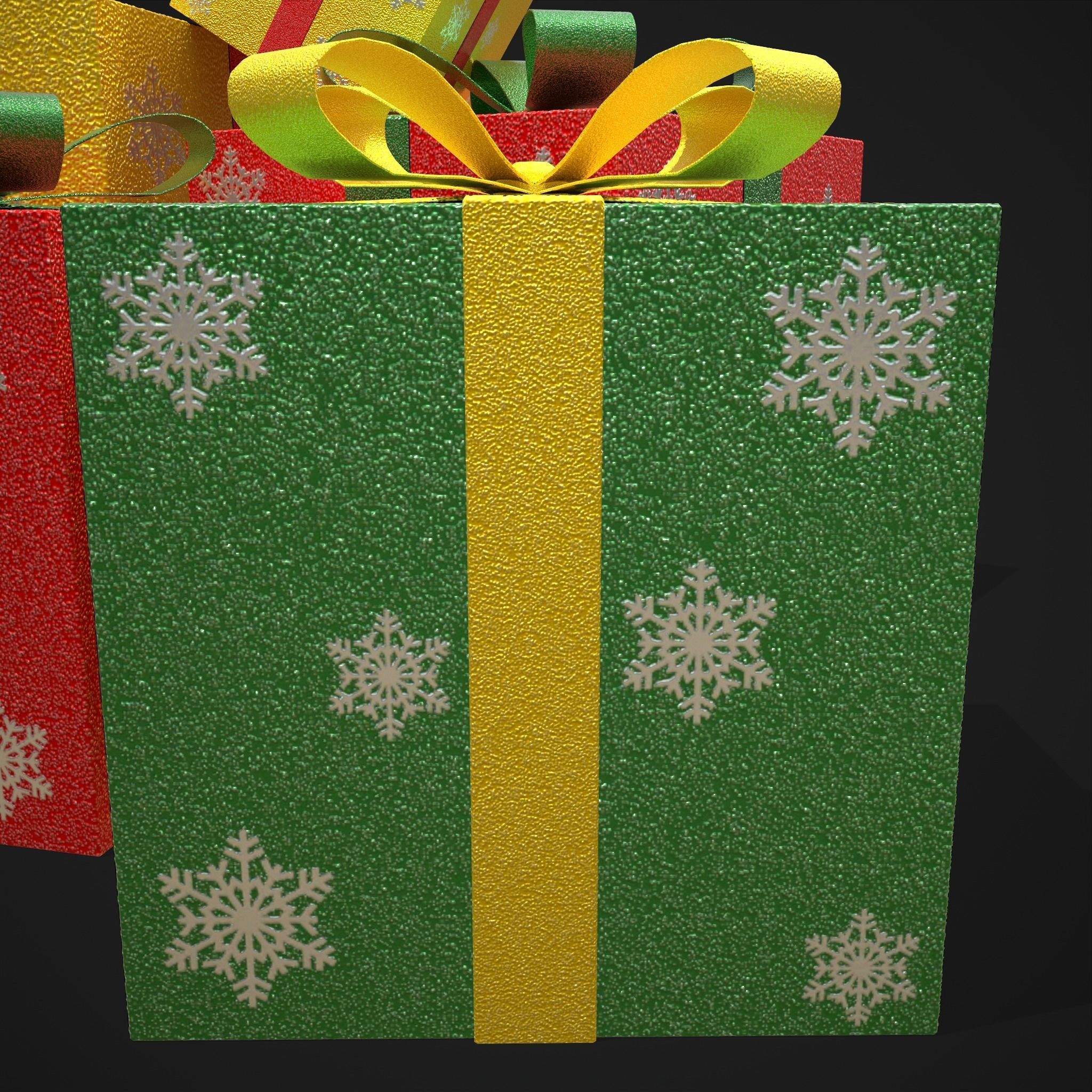Sparkly Christmas Presents   Low-poly 3D model_11