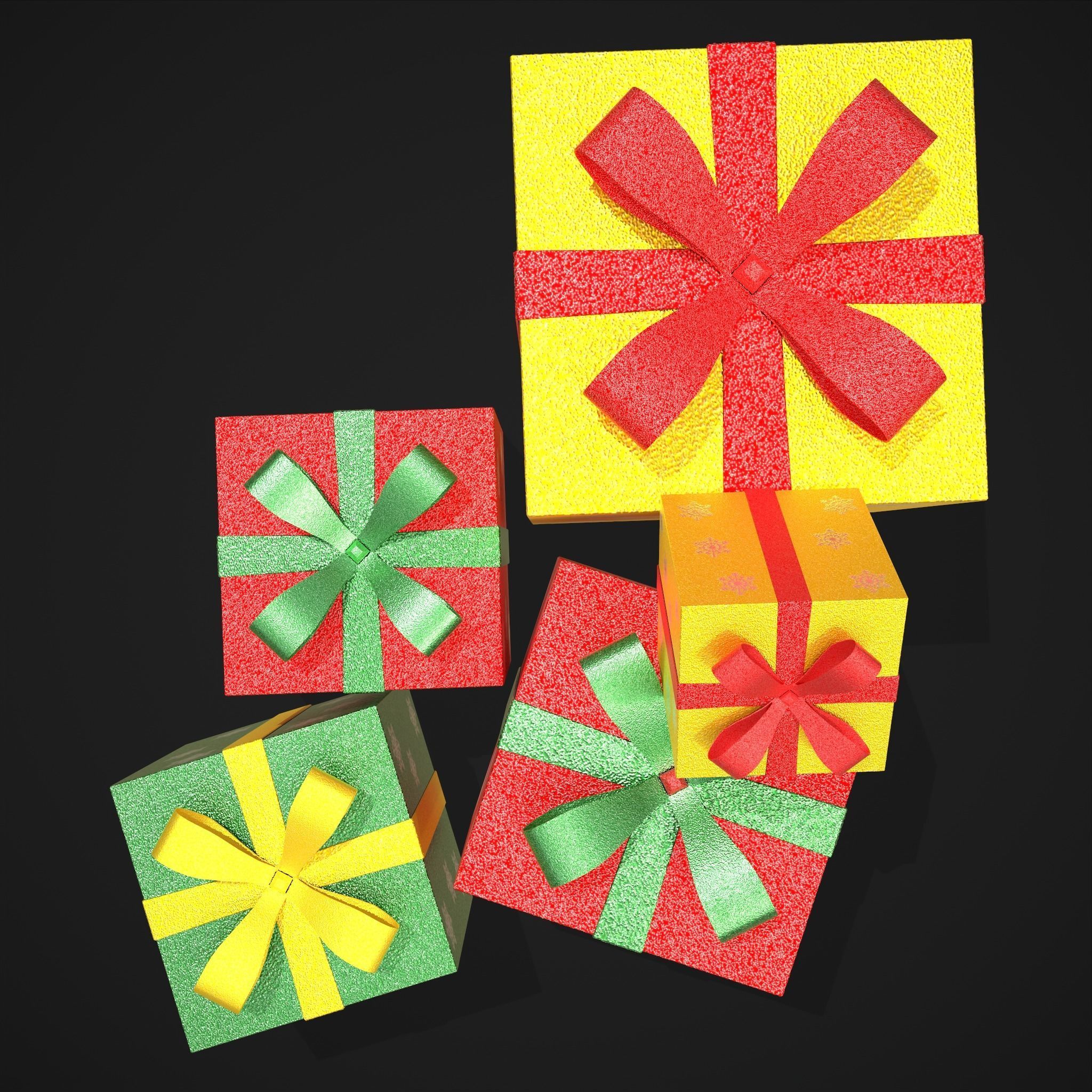 Sparkly Christmas Presents   Low-poly 3D model_5