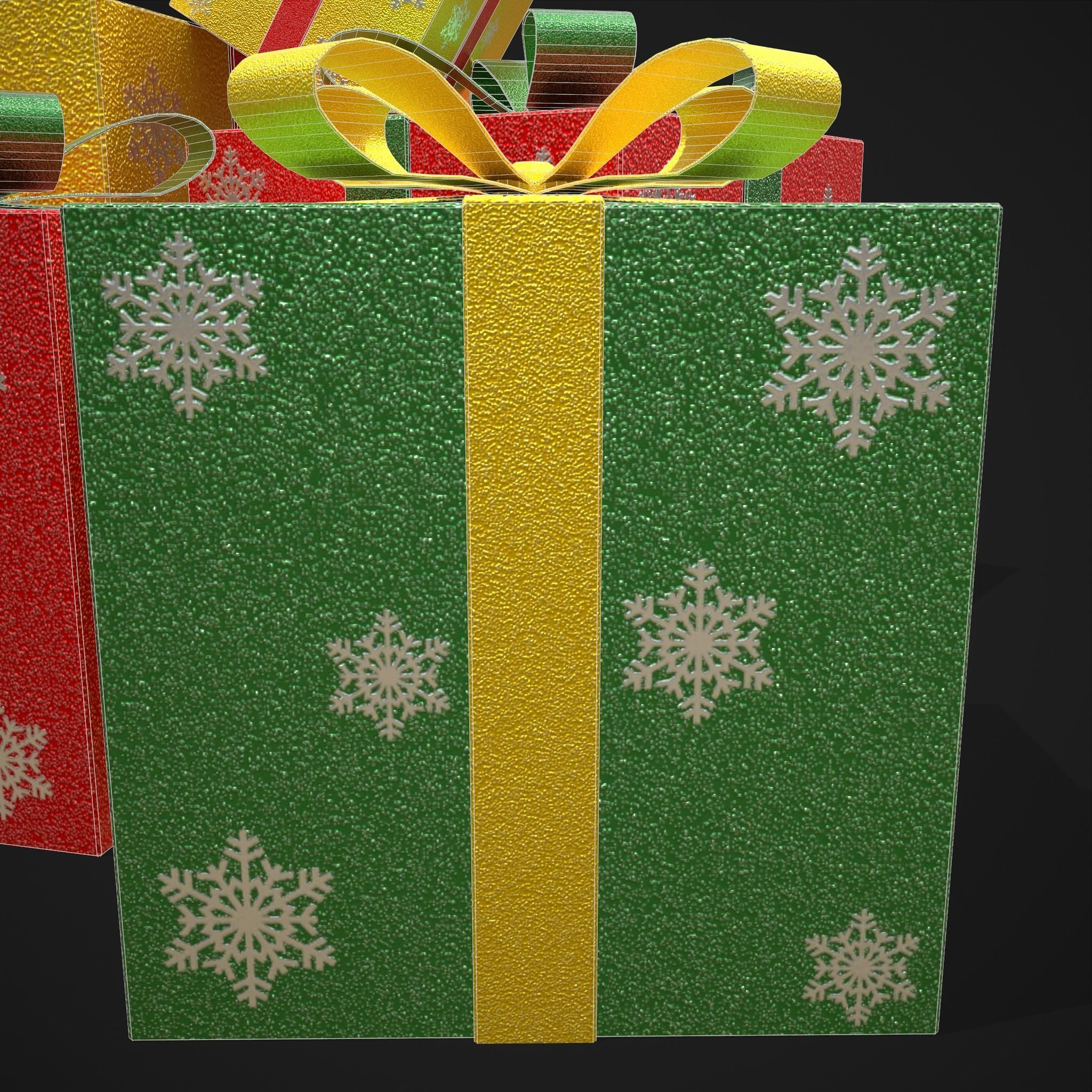 Sparkly Christmas Presents   Low-poly 3D model_12