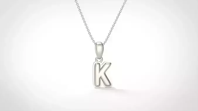 Model 555 Camber Initial K Letter Pendant 3D print model