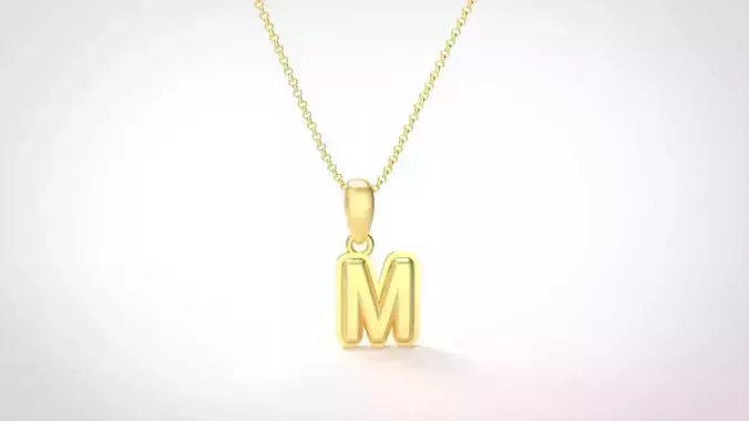 Model 557 Camber Initial M Letter Pendant 3D print model
