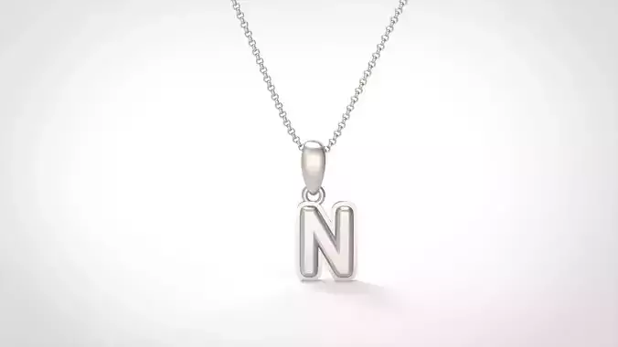 Model 558 Camber Initial N Letter Pendant 3D print model