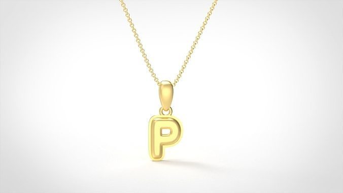 Model 560 Camber Initial P Letter Pendant 3D print model