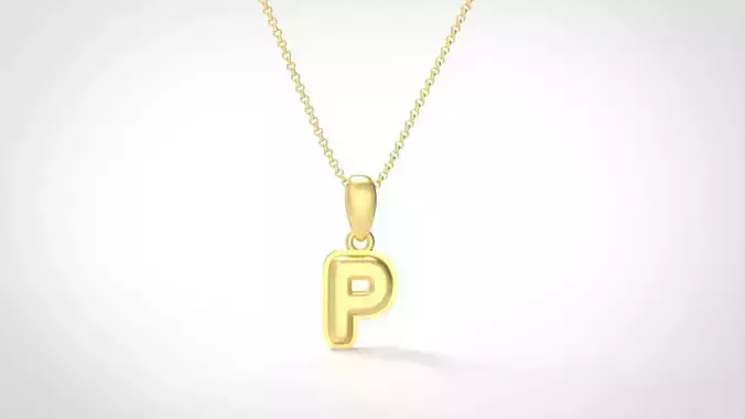 Model 560 Camber Initial P Letter Pendant 3D print model