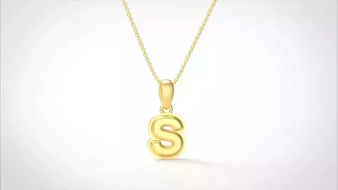 Model 563 Camber Initial S Letter Pendant 3D print model