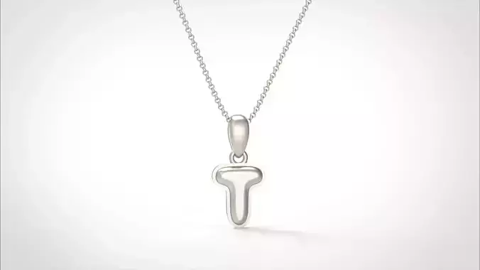 Model 564 Camber Initial T Letter Pendant 3D print model
