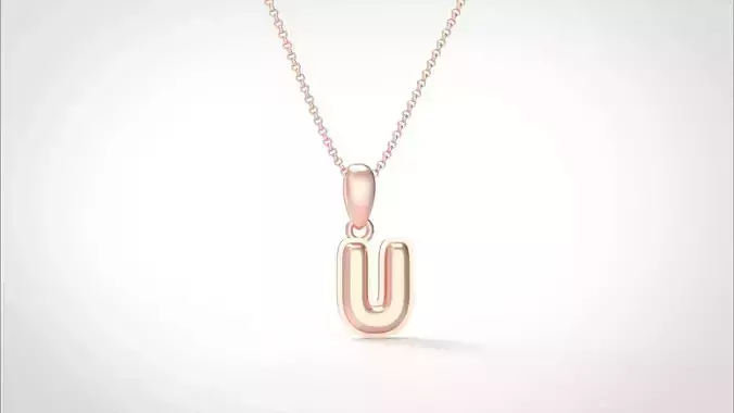 Model 565 Camber Initial U Letter Pendant