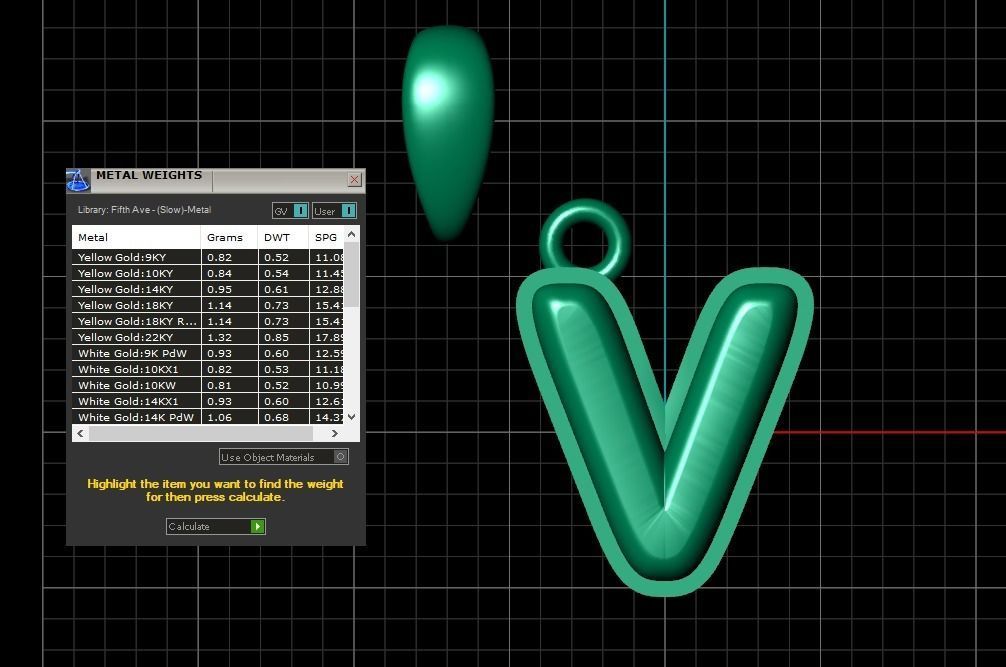Model 566 Camber Initial V Letter Pendant 3D print model_12