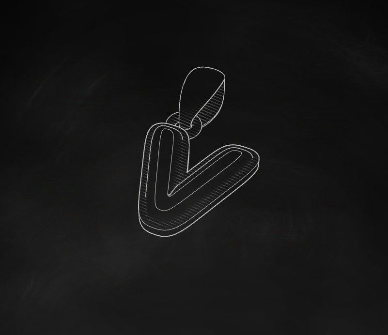 Model 566 Camber Initial V Letter Pendant 3D print model_11