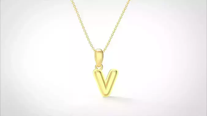 Model 566 Camber Initial V Letter Pendant