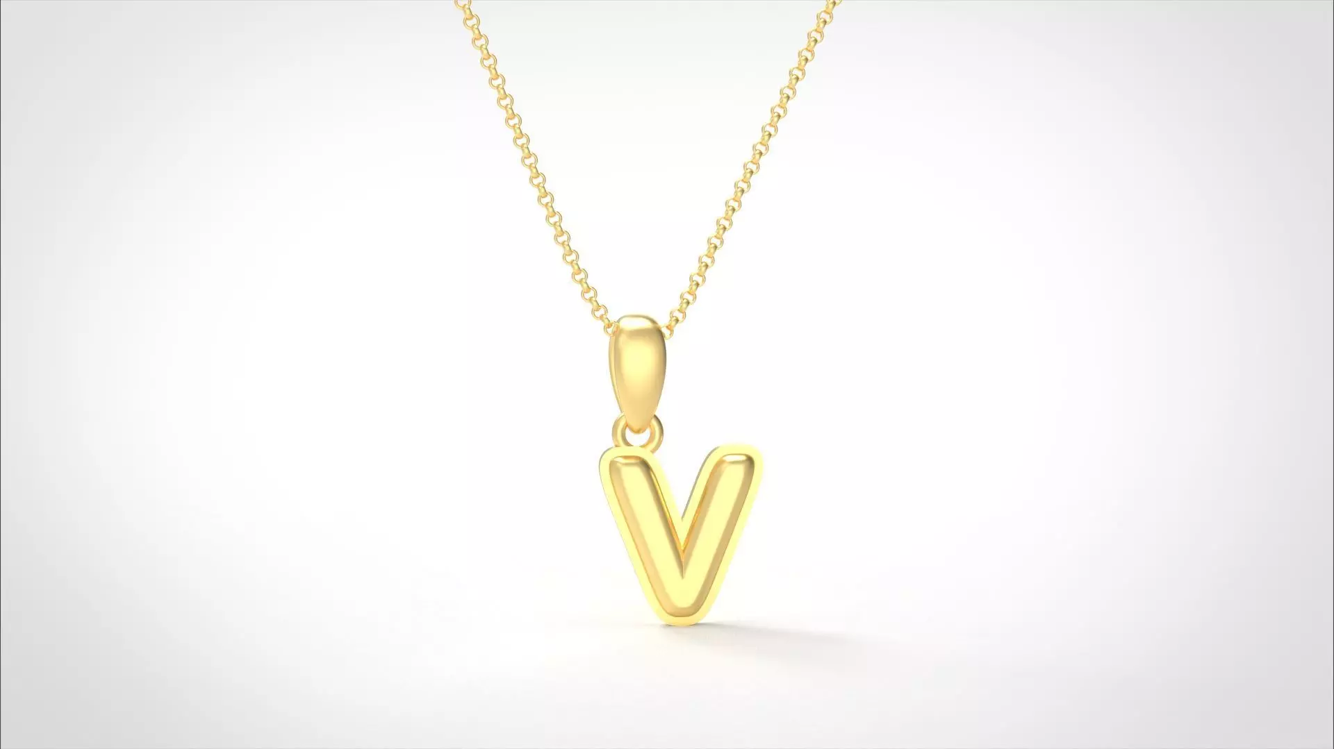 Model 566 Camber Initial V Letter Pendant 3D print model_0