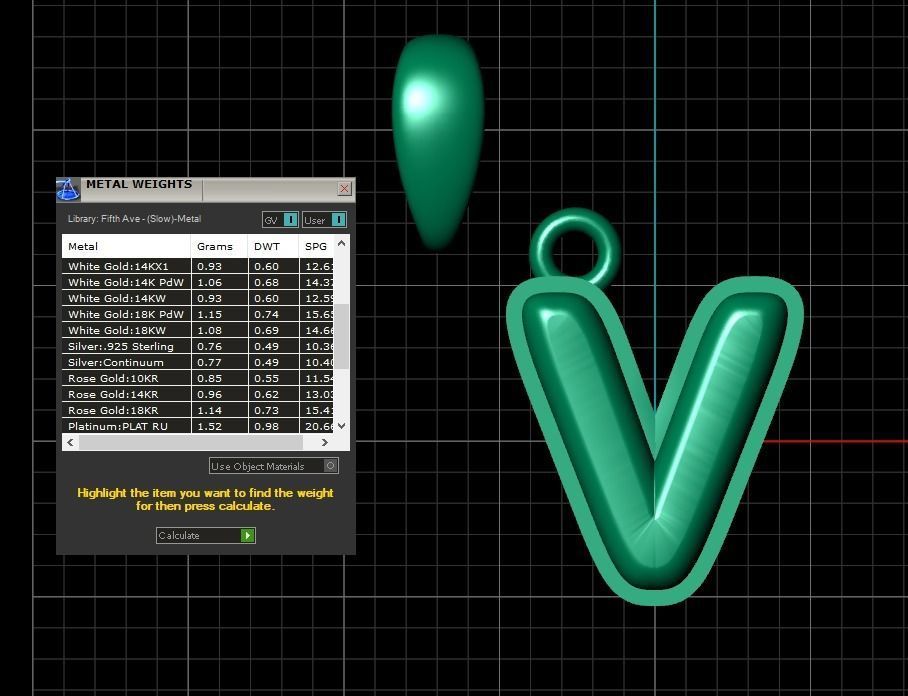 Model 566 Camber Initial V Letter Pendant 3D print model_13