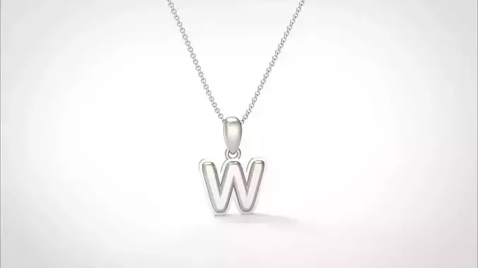 Model 567 Camber Initial W Letter Pendant