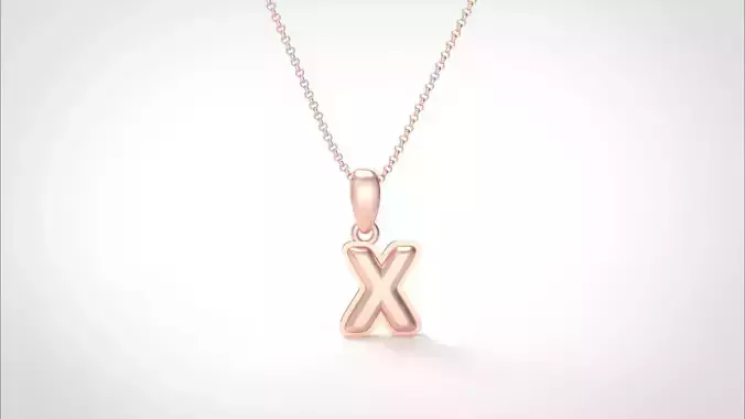 Model 568 Camber Initial X Letter Pendant
