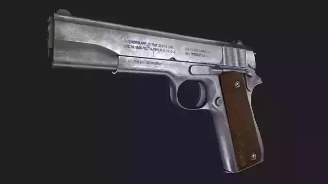 M1911 Game Ready silver gun