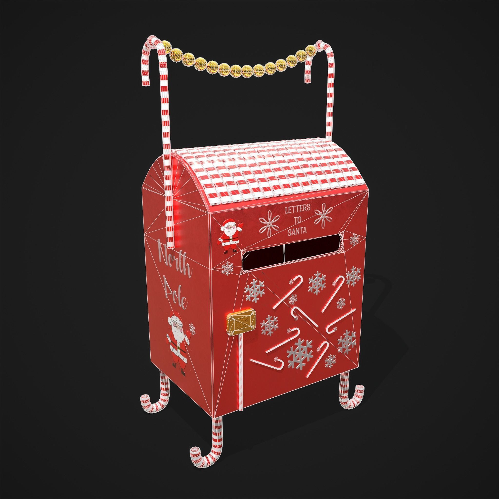Festive Holiday Drop box Low-poly 3D model_24