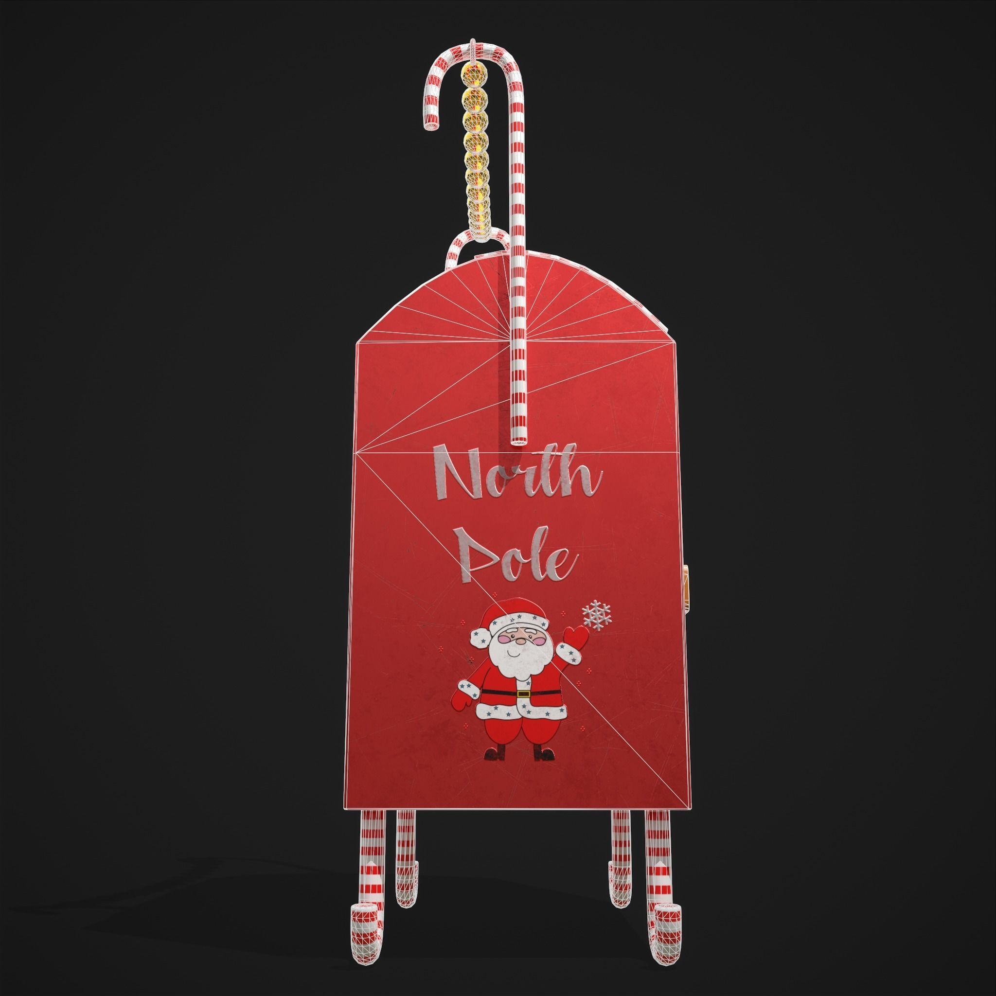 Festive Holiday Drop box Low-poly 3D model_8