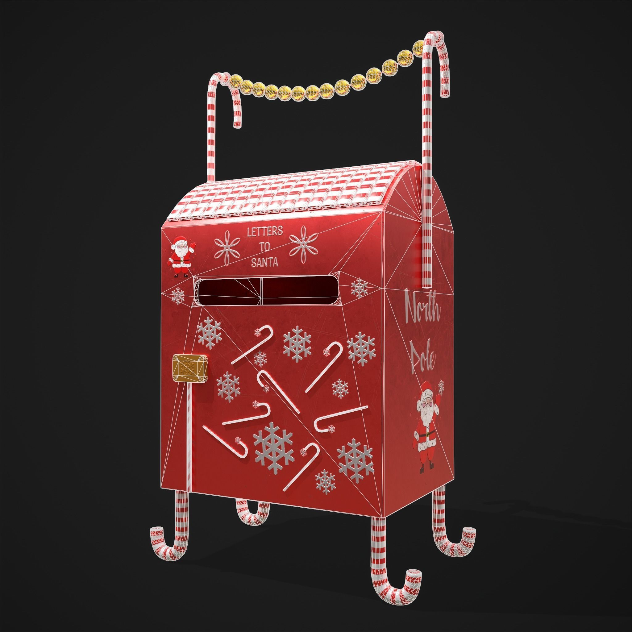 Festive Holiday Drop box Low-poly 3D model_4