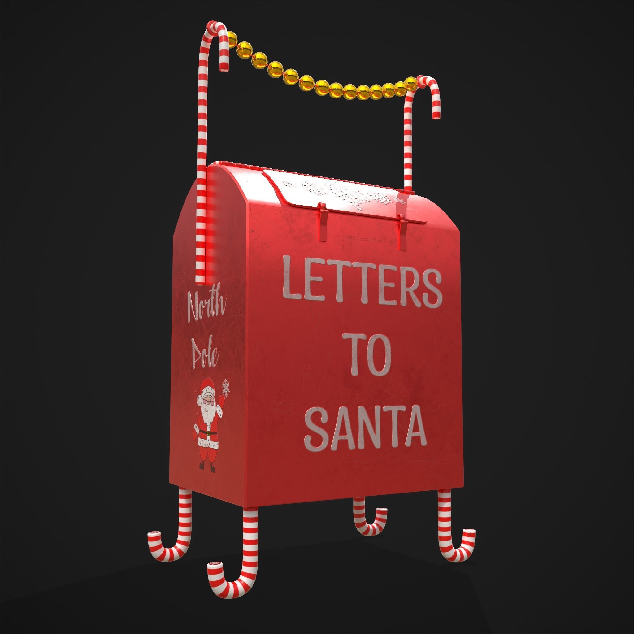 Festive Holiday Drop box Low-poly 3D model_5