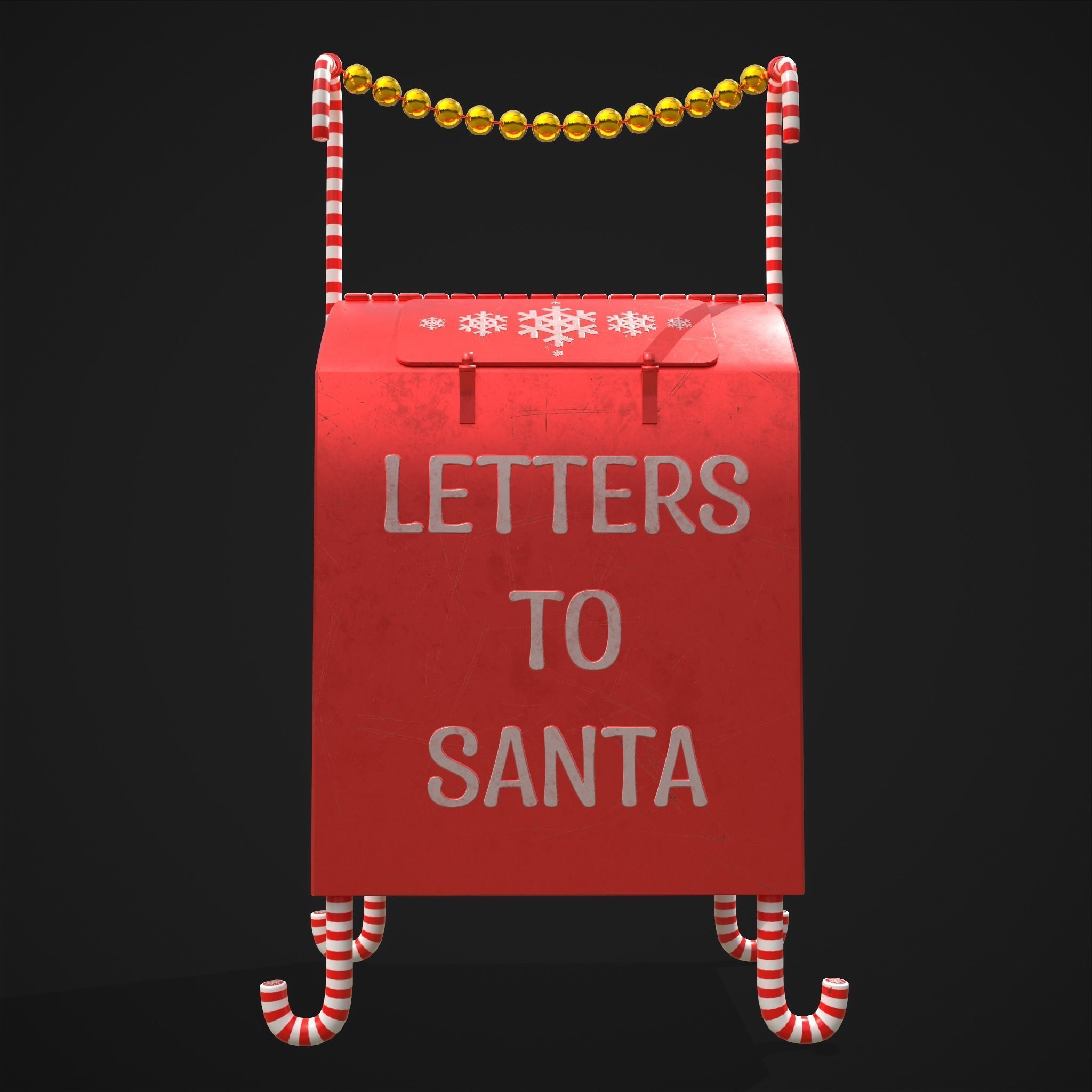 Festive Holiday Drop box Low-poly 3D model_9