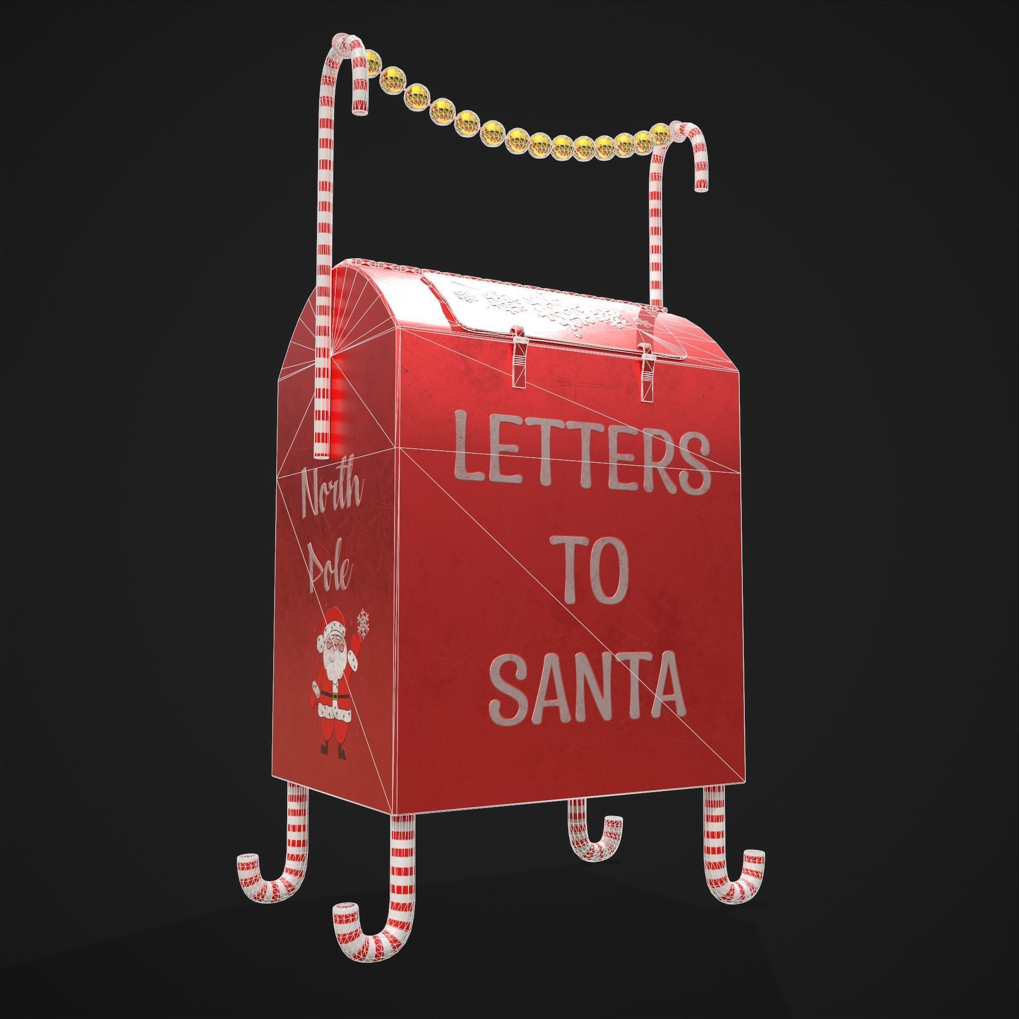 Festive Holiday Drop box Low-poly 3D model_6
