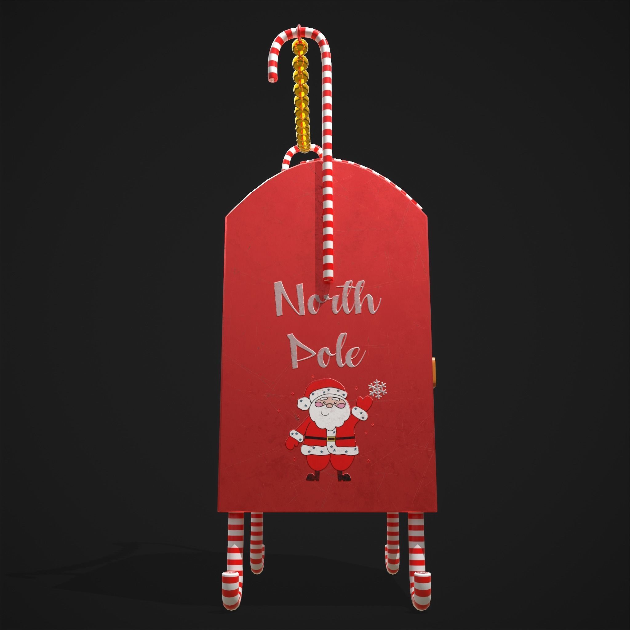 Festive Holiday Drop box Low-poly 3D model_7