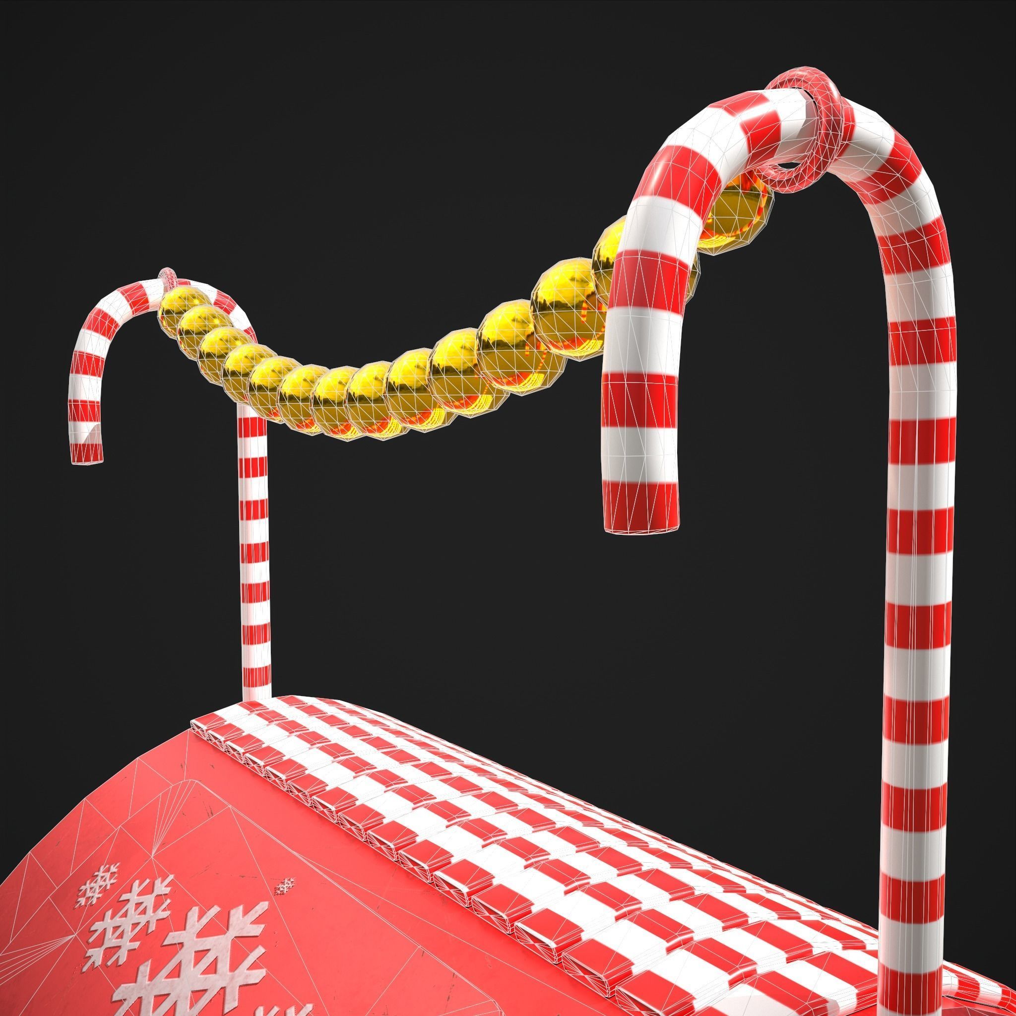 Festive Holiday Drop box Low-poly 3D model_12
