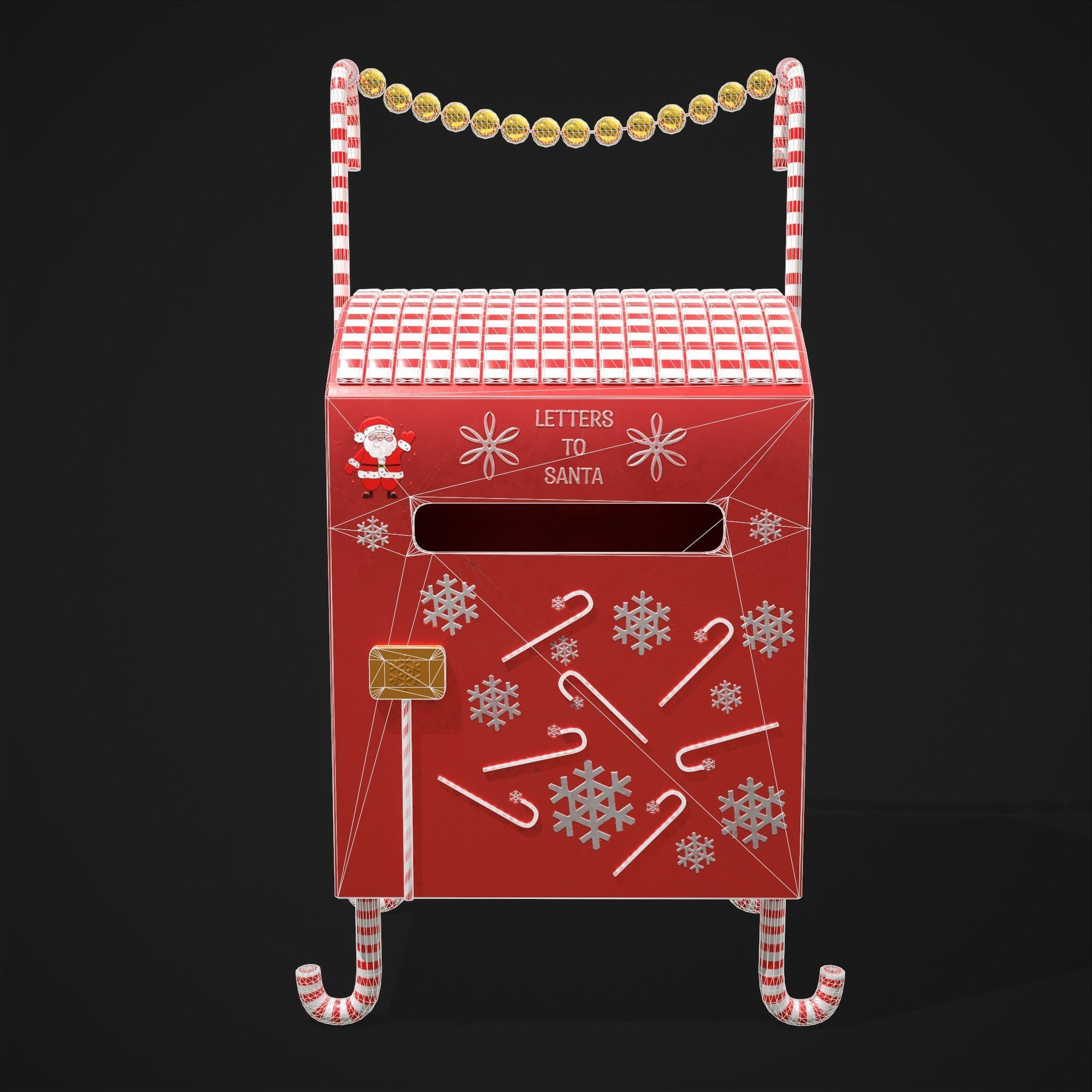 Festive Holiday Drop box Low-poly 3D model_20