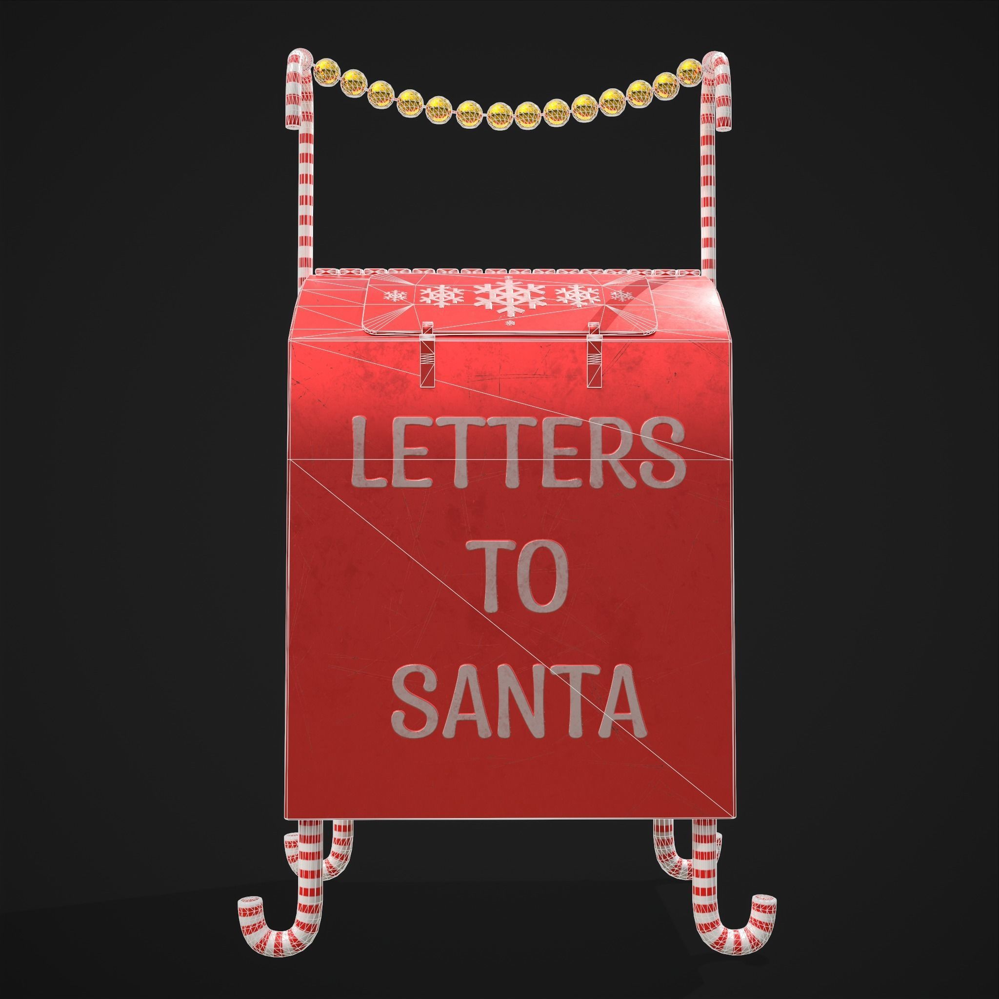 Festive Holiday Drop box Low-poly 3D model_10
