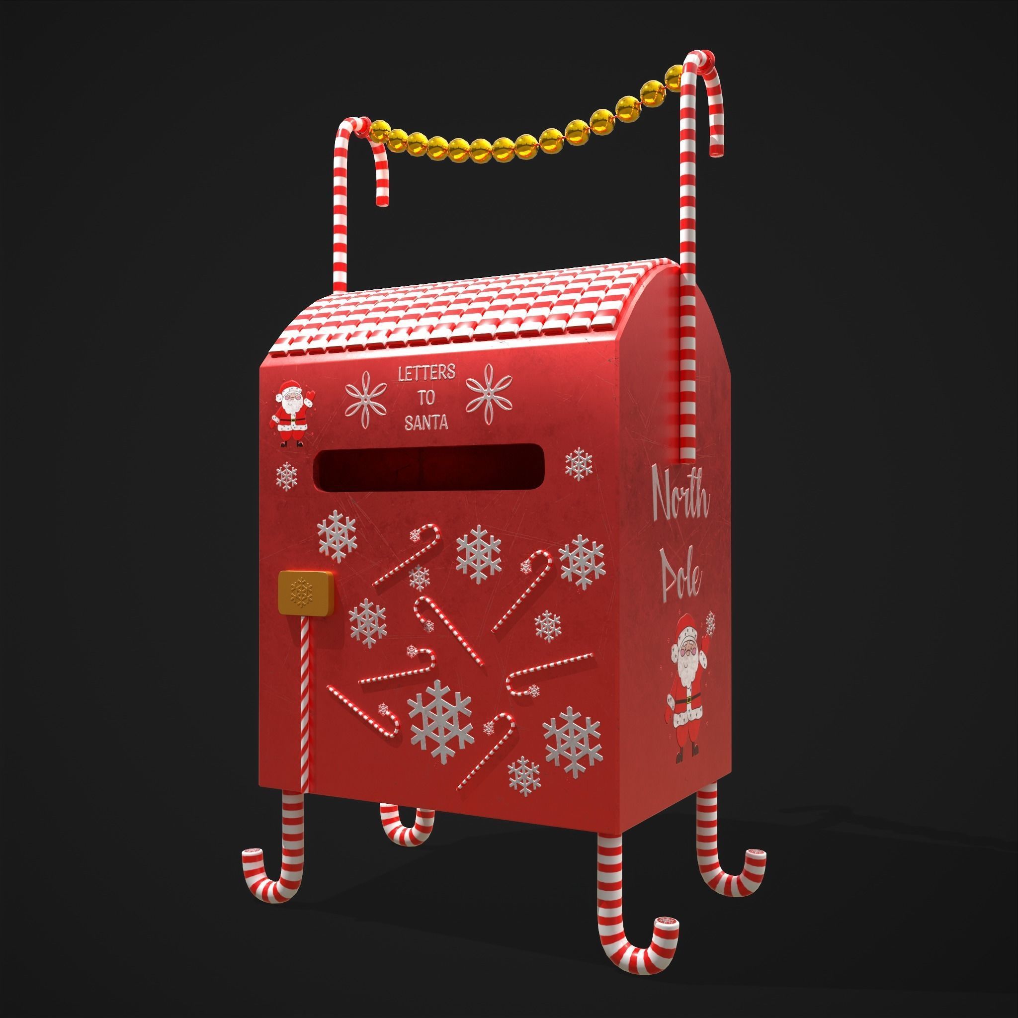 Festive Holiday Drop box Low-poly 3D model_3
