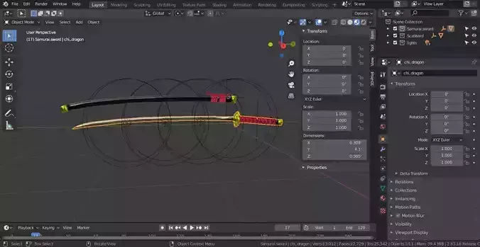 Ornamental Samurai Sword