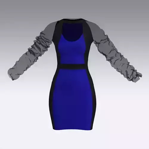 DRESS HALTER SHAPE NECKLINE BLACK BLUE DRESS