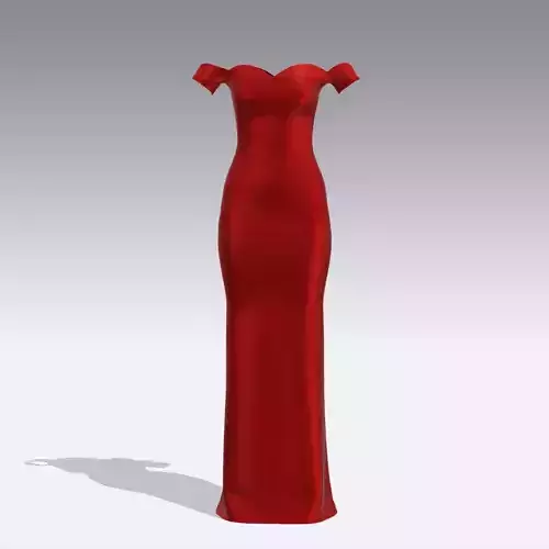 SATIN RED  LOOK LONG DRESS