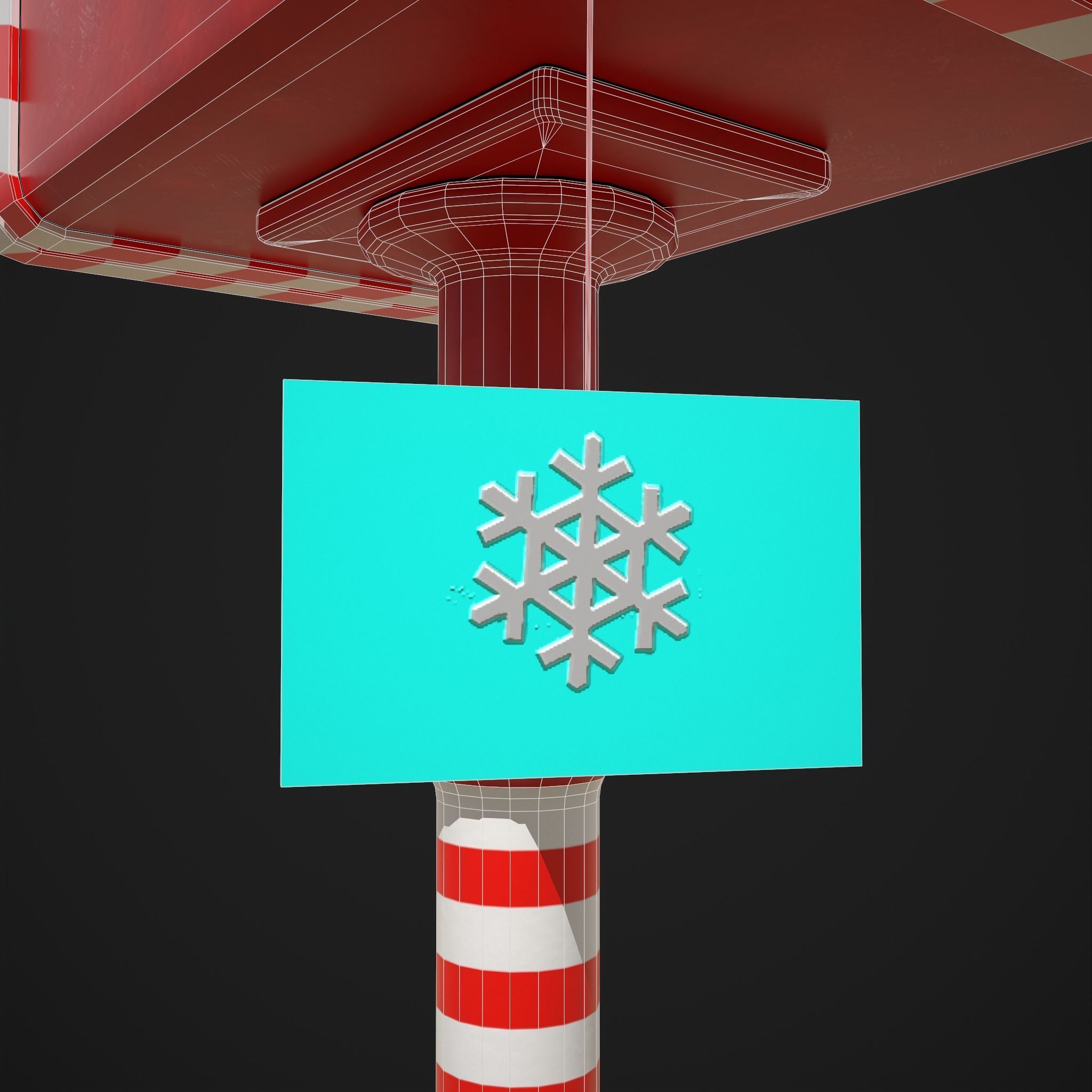 Festive Holiday Mail Box Low-poly 3D model_20