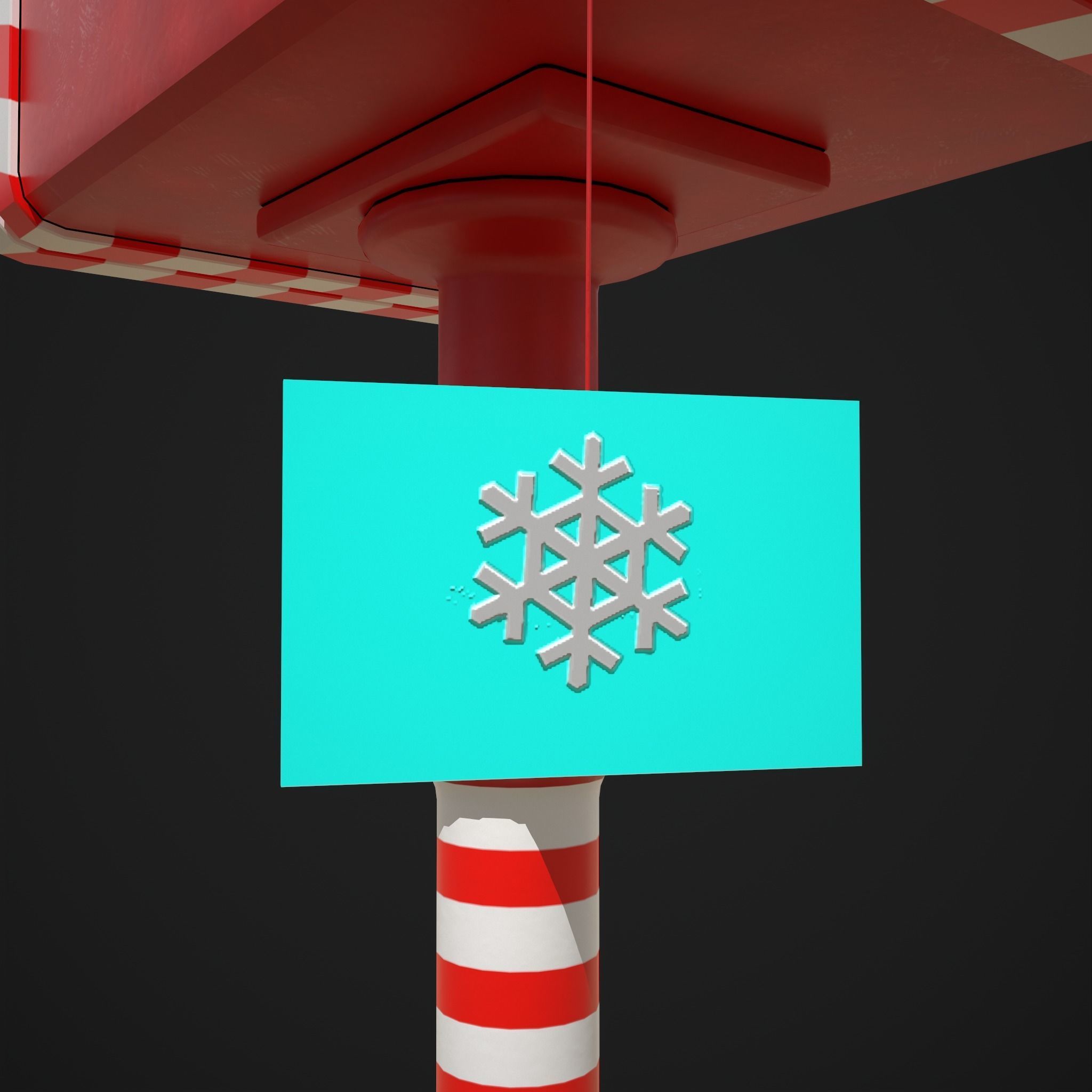 Festive Holiday Mail Box Low-poly 3D model_19