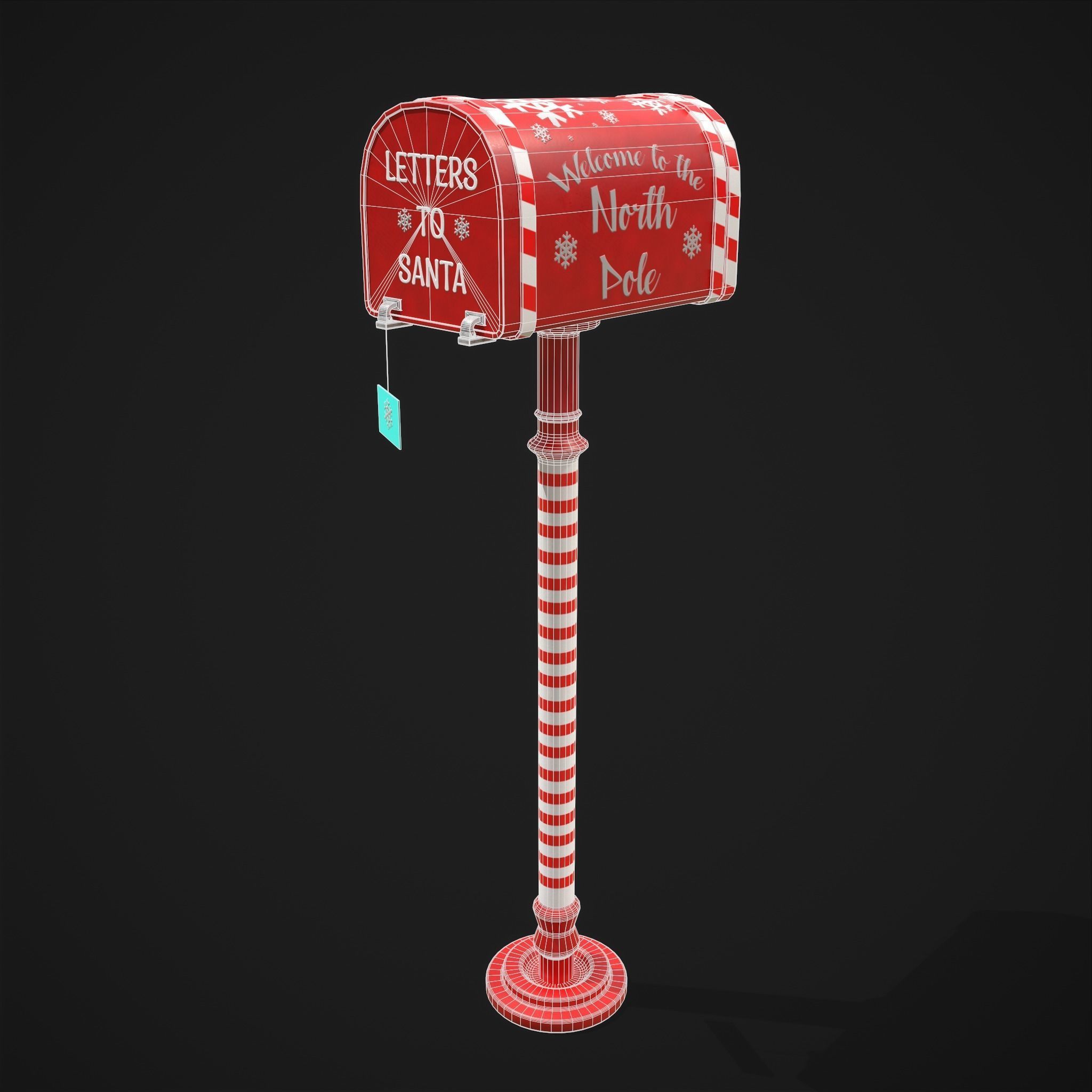 Festive Holiday Mail Box Low-poly 3D model_4
